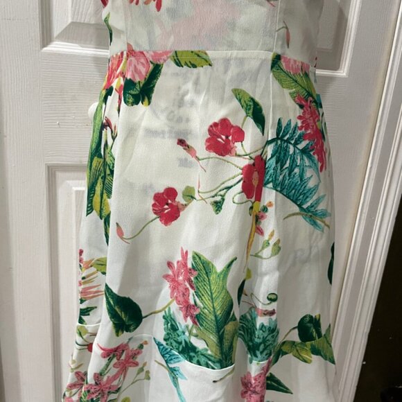 REFORMATION DRESS PERLA RUFFLE SCOOP NECK TROPICAL FLORAL SZ 4 AESTHETIC CHIC - Picture 15 of 16